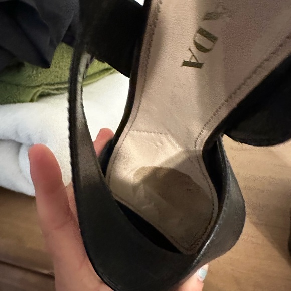 Asymmetrical Black Prada Wedges - Picture 5 of 6